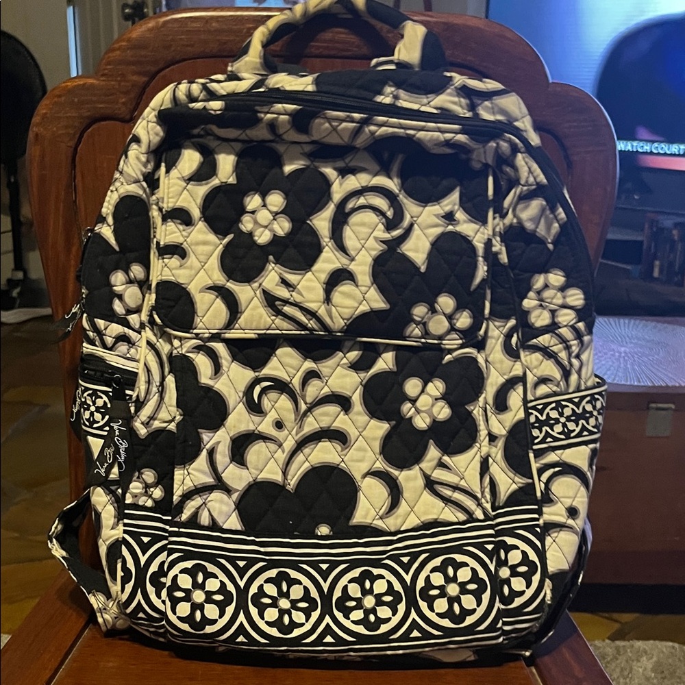 Vera Bradley Black and White Floral Backpack